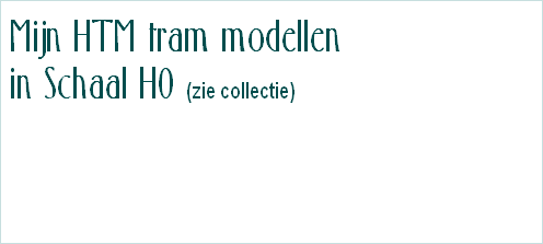 Mijn HTM tram modellen
in Schaal H0 (zie collectie)
