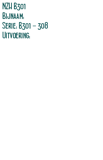 NZH B301
Bijnaam: 
Serie: B301 - 308
Uitvoering: 